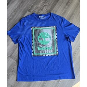 Men's Timberland Round Neck Printing Short Sleeve Blue XXL regular fit with logo